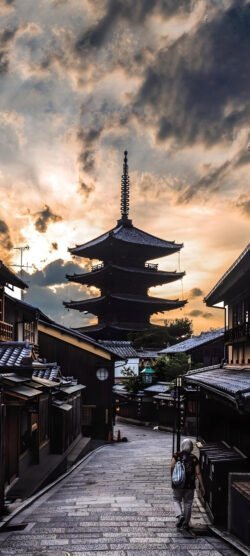 Pagoda Sunset HyperOS Depth Effect Wallpaper